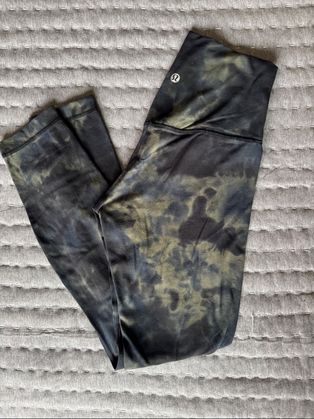 lululemon Align Black and navy Leggings with Olive Tie-Dye Accent